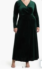 Love x Design Rosalie Velvet Maxi Dress Green emerald sz 2X NEW