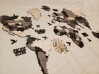 WALL DECORATION 3D WORLD MAP WOOD MATERIAL , ART COLLECTION