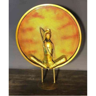Gorgeous Human Doing Yoga Metal Table Decor Gold Statue Collectibles Figurines