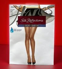 Hanes Silk Reflections Non-Control Top Pearl Pantyhose Wicking Cool Sz: AB NWT