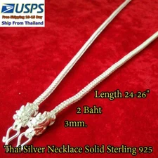 Solid 925 Silver Necklace Pixiu Pendant Thai Feng Shui Wealth Talisman