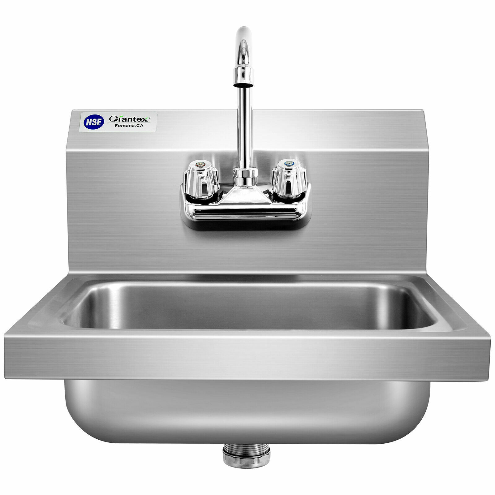 Topbuy Stainless Steel Sink NSF Wall Mount Hand Washing Sink W/ Faucet