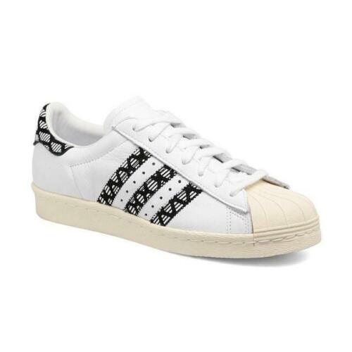 Adidas Superstar 80s x Deux men's Shoes Black White Leather Adidas Superstar 80s x Deux men's Shoes Black White Leather