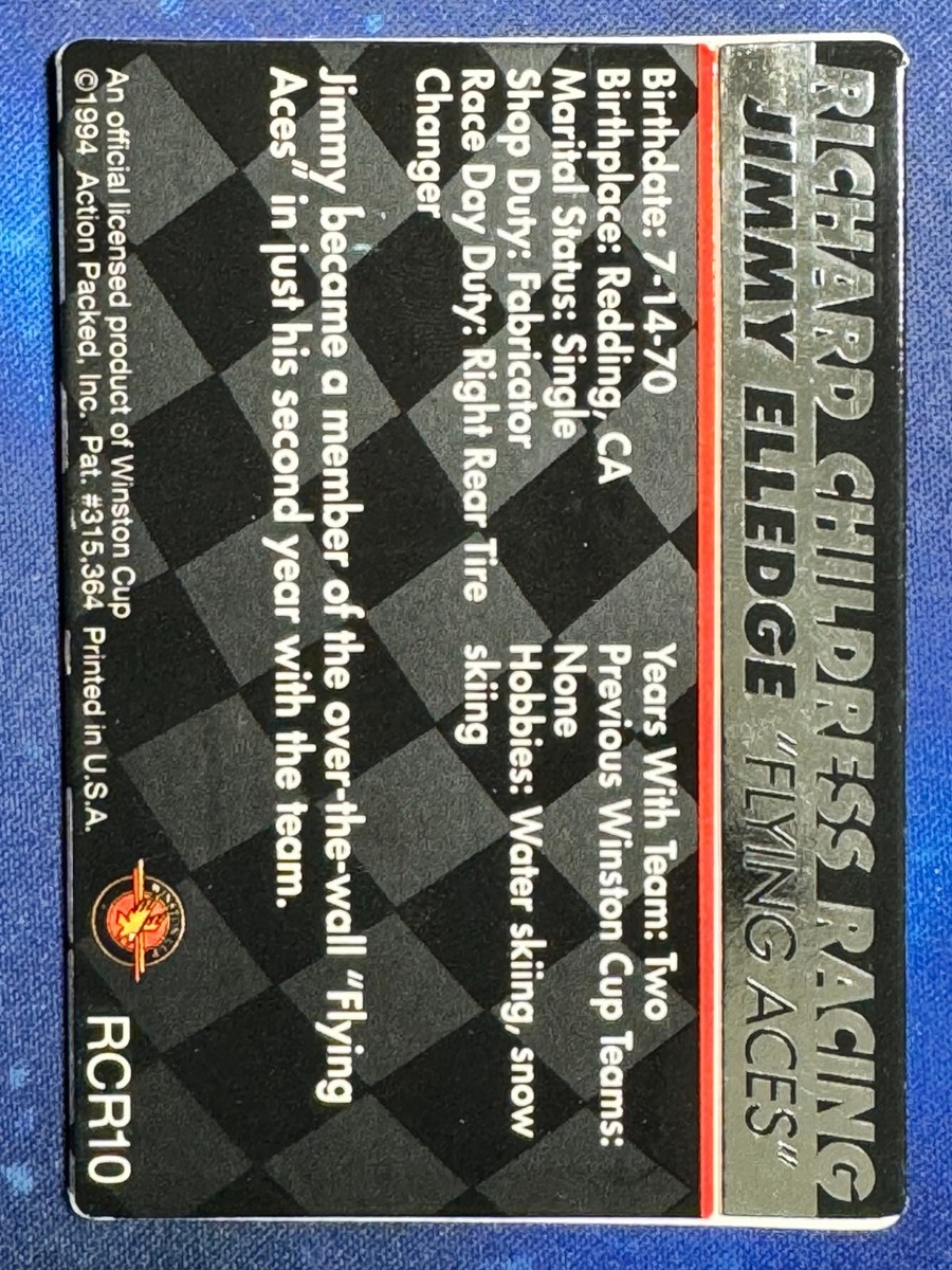 1994 Action Packed Richard Childress Racing #RCR10 Jimmy