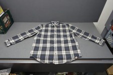 Carhartt Men 2XL Tall Original Fit Gray/Blue Plaid Flannel Button Up Shirt New