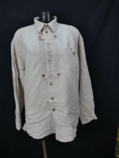 Size L costume shirt Distler beige light linen with great embroidery TH890