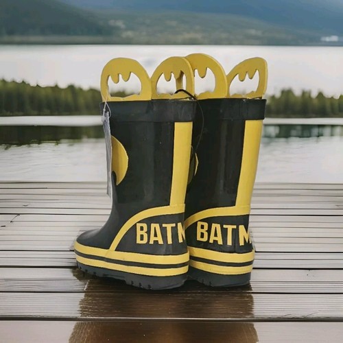Batman Jungen Regenstiefel Größe 7-8, rutschfest Gummi DC COMIC'S