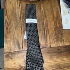 NWT CALVIN KLEIN Men's 100% Silk Necktie DESIGNER Tie BlackGeometric W:3.8
