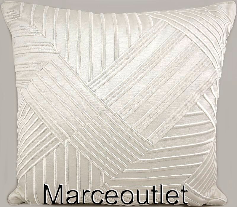 Hotel Collection Glint 20" x 20" Embroidered Decorative Pillow White