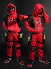 Deadpool 3 Kidpool Cosplay Costume Hoodie Sweatshirt Full Set Children Boys Size
