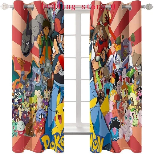 Tende Oscuranti 3D Spesse Bambini/Pokemon Pikachu Anello Termico Occhiello Superiore/Tende - Foto 22 di 93