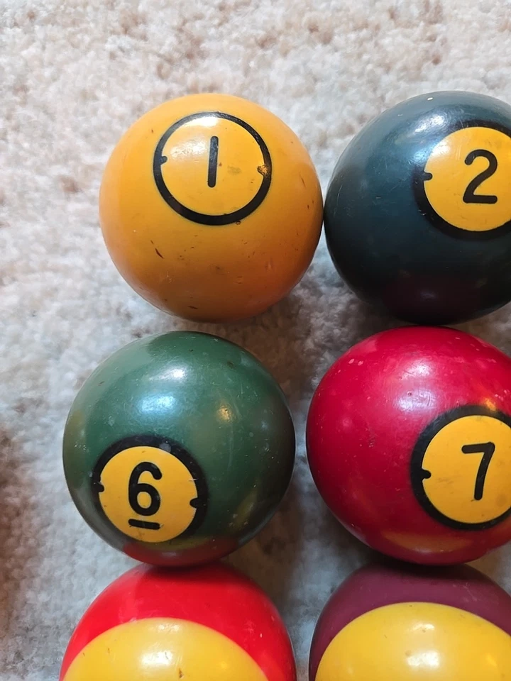 Juego de bolas de billar/pool vintage del centenario Brunswick USADAS faltan 14 antiguas retro Foto 2 de 4