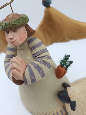 Vtg Williraye Studio Angel ''Oh Holy Night'' Praying Sheep Bluebird WW2536 