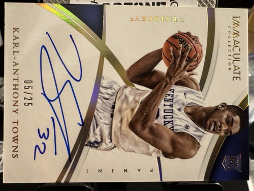 2015 Panini Immaculate Collection Karl Anthony Towns Rookie Oncard Auto /25 - Picture 2 of 3