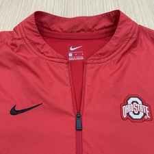 Nike Ohio State Team Issued MEDIUM Coaches Sideline 1/4 Zip Windbreaker - READ