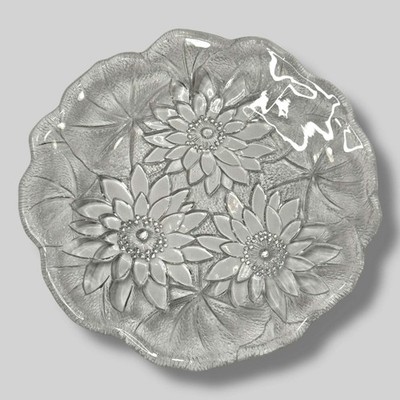 Indiana Glass Lily Pons Clear Pressed Glass Plates 8  Set of 2 | Vintage