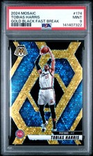 2024 PANINI MOSAIC GOLD BLACK FAST BREAK #174 TOBIAS HARRIS 1/3 PSA 9