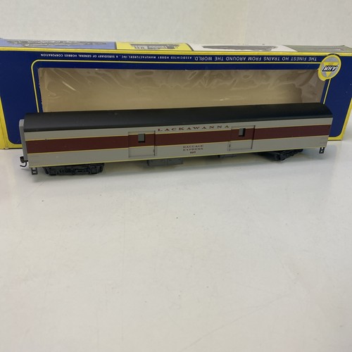 HO AHM 1930 85' Baggage And Lounge Lackawanna Grey Maroon IOB - Bild 4 von 9