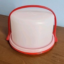 Tupperware Toys Cake Carrier Red Handle Strap  Bottom Complete 1498 1499 1500