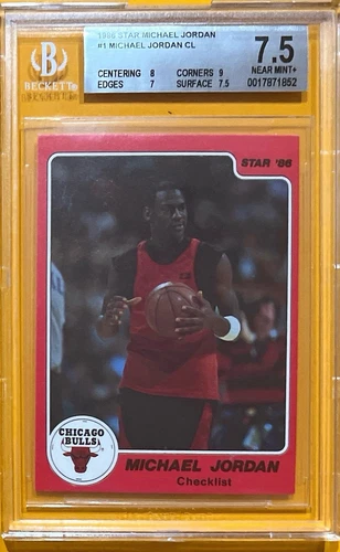 1986 Star Michael Jordan - #1 Checklist- BGS 7.5