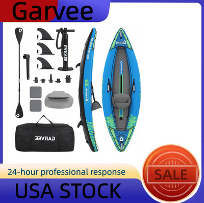  2 Person Inflatable Kayak, 400LBS Heavy Duty PVC Blow Up Boat with Paddles EVA