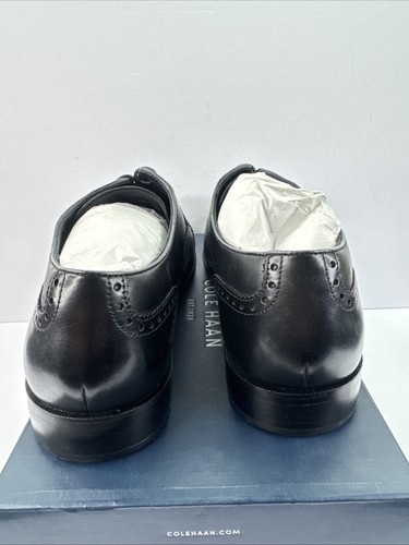 COLE HAAN HAMILTON GRAND.OS C23756 MEN'S BLACK LEATHER CAP-TOE OXFORDS SIZE 10 M - Picture 5 of 7