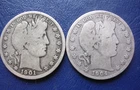 1901-S & 1904-S BARBER HALF DOLLARS