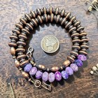 NAVAJO Desert Pearl Charoite Native Southwest Western Saucer Boho Necklace 16" — photo 2