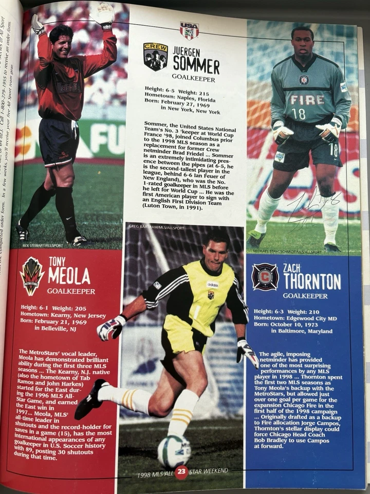 1998 MLS ALL-STARS USA V WORLD Autographed Program Official Weekend Guide Soccer - Image 3 of 4