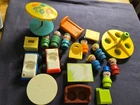 Fisher Price little people vintage lot furniture playground cars clowns