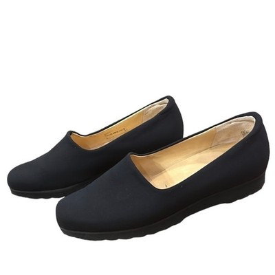 Peter Kaiser Stretch Loafers Scalloped Bottom Casual Comfy Women s 6.5 Black