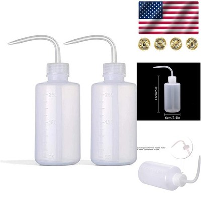 Lightweight 2x250ml Narrow Mouth Wash Bottles - Ideal for Gardening & Cleaning