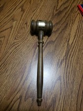 Vintage 10" Wooden Gavel Auctioneer Judge Mallet Court Unscrewable In VGC