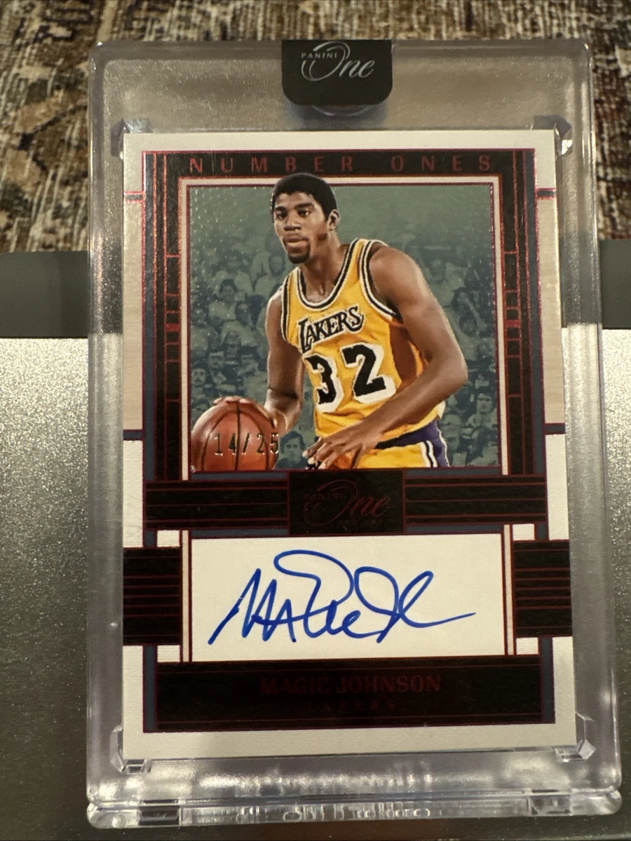 スポーツ選手 Panini Magic Johnson auto /35 Panini Magic Johnson Basketball Autographed Sports Trading Cards