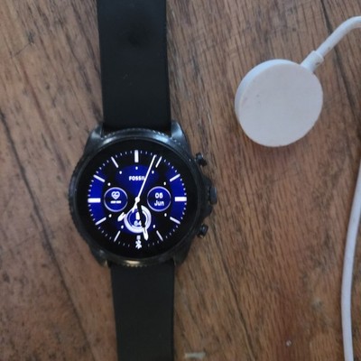 Fossil Gen 6 44mm Black Silicone Smartwatch - Black