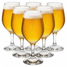 6 Craft Beer Glasses Stemmed Tulip Pint IPA Ale Stout Lager Chalice Home Pub Bar