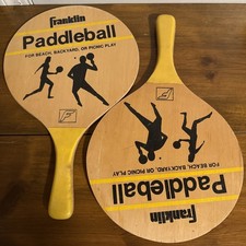 Franklin Paddle Ball Set Vintage Wood Paddles Beach Backyard Game 2 Paddles