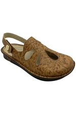 Alegria Women's Linda Leather Adjustable Backstrap Clogs Loretta Fawn
