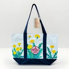 Trader Joe’s Canvas Tote Bag Dandelion Design – Large Reusable Grocery Tote Bag