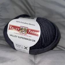Valley Yarns Valley Superwash DK 100% Extrafine Merino Steel Grey Made in Italy