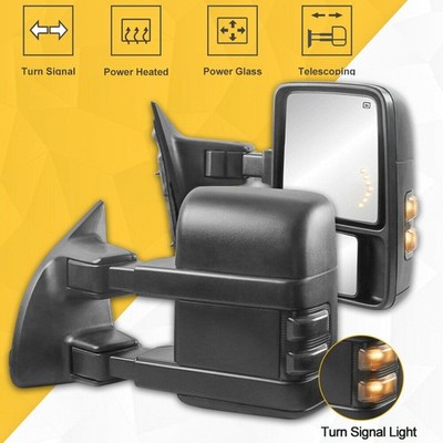 Power Heated LED Signal Tow Mirror For 99-07 Ford F250 F350 F450 F550 Super Duty