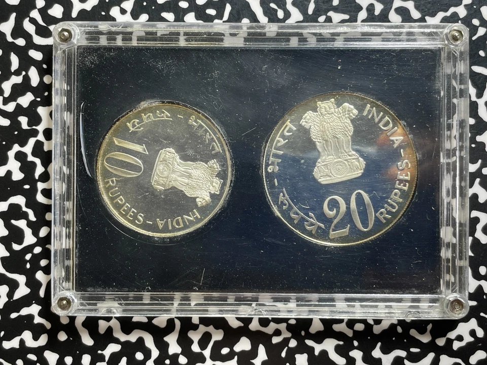 1973-B India Development 2x Coin Mint Set Lot#B2663 Silver! With Case - Image 2 of 4