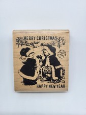 The Present K5542 Stampington and Company Wood Mounted Rubber Stamp Christmas