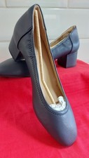 Women's ballerina Navy Heeled shoes cushioned inner sole size Uk 10