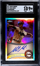 Mike Minor #217 2011 Topps Chrome Rookie Auto Sepia SN/99 SGC 9, Auto 10