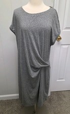 Gap Women’s Gray Shift  Dress Size XL Side  Draped Ruched Comfortable