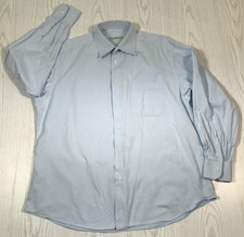 Ermenegildo Zegna Light Blue Textured Cotton Dress Shirt 17.5 / 44 Made in Spain