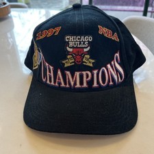 Vintage Chicago Bulls 1997 Championship Snapback Hat Locker Room Cap Logo VTG