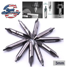10x 3mm 60 HSS Center Drill Set Combined Countersink Lathe Tool for Holes US