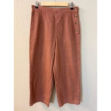 Free People Clean Mod Utility Crop Wide Leg Pant Mauve Brown Size 10